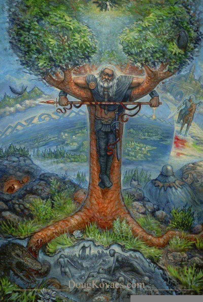 Odin’s discovery of the runes